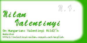 milan valentinyi business card